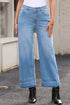Raw Hem High Waist Straight Leg Loose Jeans